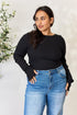 Culture Code Full Size Ribbed Round Neck Long Sleeve Top - LISA MARIE BOUTIQUE