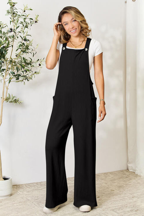 Wide Strap Overall with Pockets - LISA MARIE BOUTIQUE