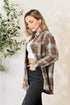 Double Take Plaid Dropped Shoulder Shirt - LISA MARIE BOUTIQUE
