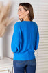 Zenana Full Size Round Neck Batwing Sleeve Blouse - LISA MARIE BOUTIQUE