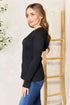Culture Code Exposed Seam Long Sleeve Hoodie - LISA MARIE BOUTIQUE