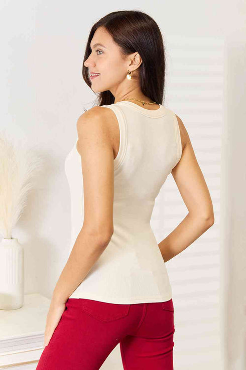Basic Bae Full Size Round Neck Tank - LISA MARIE BOUTIQUE