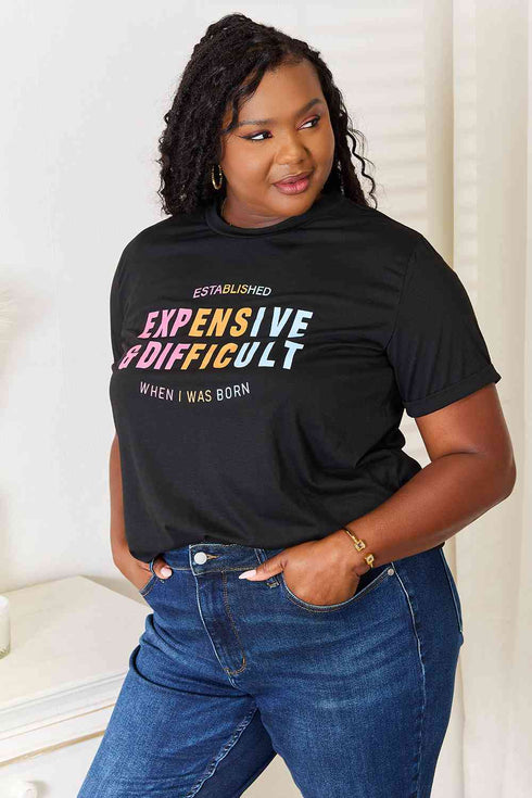 Simply Love Slogan Graphic Cuffed Sleeve T-Shirt - LISA MARIE BOUTIQUE