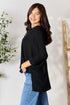 Zenana Round Neck High-Low Slit Knit Top - LISA MARIE BOUTIQUE