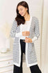 Double Take Striped Open Front Longline Cardigan - LISA MARIE BOUTIQUE