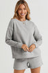 Double Take Full Size Texture Long Sleeve Top and Drawstring Shorts Set - LISA MARIE BOUTIQUE