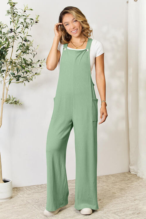 Wide Strap Overall with Pockets - LISA MARIE BOUTIQUE