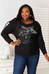 Double Take Sequin Graphic Dolman Sleeve Knit Top - LISA MARIE BOUTIQUE