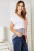 Double Take Color Block V-Neck Knit Top - LISA MARIE BOUTIQUE