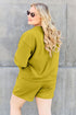 Double Take Full Size Texture Long Sleeve Top and Drawstring Shorts Set - LISA MARIE BOUTIQUE