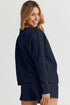 Double Take Full Size Texture Long Sleeve Top and Drawstring Shorts Set - LISA MARIE BOUTIQUE