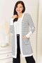 Double Take Striped Open Front Longline Cardigan - LISA MARIE BOUTIQUE