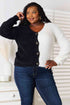 Woven Right Contrast Button-Front V-Neck Cardigan - LISA MARIE BOUTIQUE