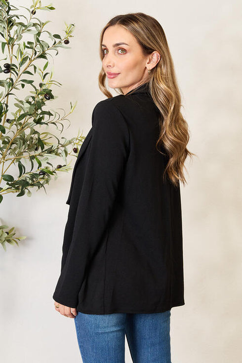 Heimish Full Size Open Front Long Sleeve Blazer - LISA MARIE BOUTIQUE