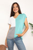 Double Take Color Block V-Neck Knit Top - LISA MARIE BOUTIQUE