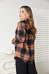 Double Take Plaid Dropped Shoulder Shirt - LISA MARIE BOUTIQUE