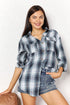 Double Take Plaid Dropped Shoulder Shirt - LISA MARIE BOUTIQUE