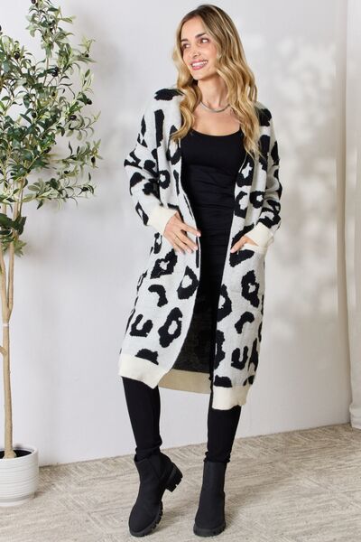 BiBi Leopard Open Front Cardigan - LISA MARIE BOUTIQUE