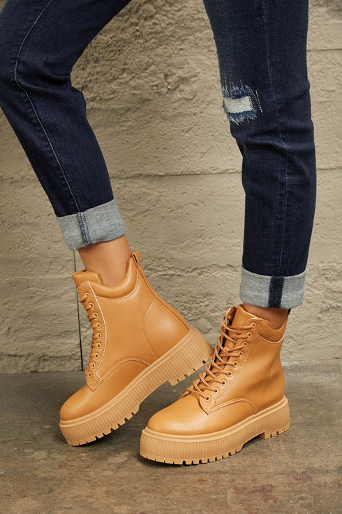 East Lion Corp Platform Combat Boots - LISA MARIE BOUTIQUE