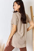 Zenana Baby Waffle Short Sleeve Slit High-Low T-Shirt - LISA MARIE BOUTIQUE