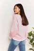 Double Take Contrast Detail Dropped Shoulder Knit Top - LISA MARIE BOUTIQUE