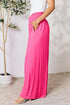 Double Take Full Size Smocked Wide Waistband Wide Leg Pants - LISA MARIE BOUTIQUE
