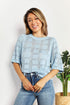 Double Take Ribbed Trim Round Neck Knit Top - LISA MARIE BOUTIQUE