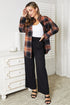 Double Take Plaid Dropped Shoulder Shirt - LISA MARIE BOUTIQUE