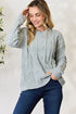 BiBi Cable Knit Round Neck Sweater - LISA MARIE BOUTIQUE