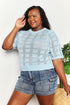 Double Take Ribbed Trim Round Neck Knit Top - LISA MARIE BOUTIQUE