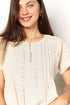 Double Take Crochet Buttoned Short Sleeves Top - LISA MARIE BOUTIQUE