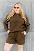 Double Take Full Size Texture Long Sleeve Top and Drawstring Shorts Set - LISA MARIE BOUTIQUE