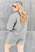 Double Take Full Size Texture Long Sleeve Top and Drawstring Shorts Set - LISA MARIE BOUTIQUE