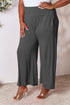 Double Take Full Size Smocked Wide Waistband Wide Leg Pants - LISA MARIE BOUTIQUE