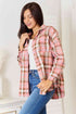 Double Take Plaid Collared Neck Long Sleeve Button-Up Shirt - LISA MARIE BOUTIQUE