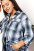Double Take Plaid Dropped Shoulder Shirt - LISA MARIE BOUTIQUE