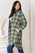 Double Take Plaid Collared Neck Long Sleeve Shirt - LISA MARIE BOUTIQUE
