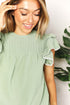 Double Take Pleated Detail Flutter Sleeve Blouse - LISA MARIE BOUTIQUE