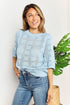 Double Take Ribbed Trim Round Neck Knit Top - LISA MARIE BOUTIQUE
