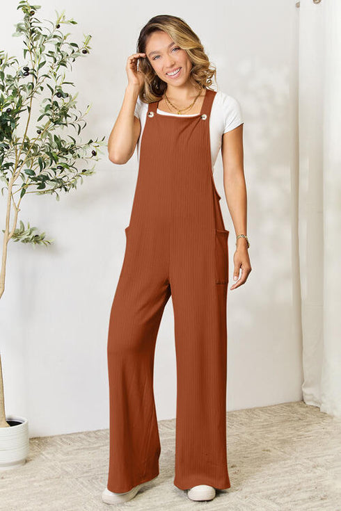 Wide Strap Overall with Pockets - LISA MARIE BOUTIQUE