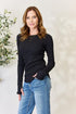 Culture Code Full Size Ribbed Round Neck Long Sleeve Top - LISA MARIE BOUTIQUE