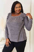 Double Take Square Neck Ruffle Shoulder Long Sleeve T-Shirt - LISA MARIE BOUTIQUE