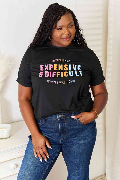 Simply Love Slogan Graphic Cuffed Sleeve T-Shirt - LISA MARIE BOUTIQUE