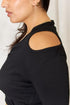 Culture Code Ribbed Surplice Cold Shoulder Top - LISA MARIE BOUTIQUE