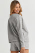 Double Take Full Size Texture Long Sleeve Top and Drawstring Shorts Set - LISA MARIE BOUTIQUE