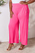Double Take Full Size Smocked Wide Waistband Wide Leg Pants - LISA MARIE BOUTIQUE