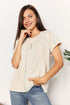 Double Take Crochet Buttoned Short Sleeves Top - LISA MARIE BOUTIQUE