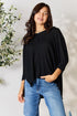 Zenana Round Neck High-Low Slit Knit Top - LISA MARIE BOUTIQUE