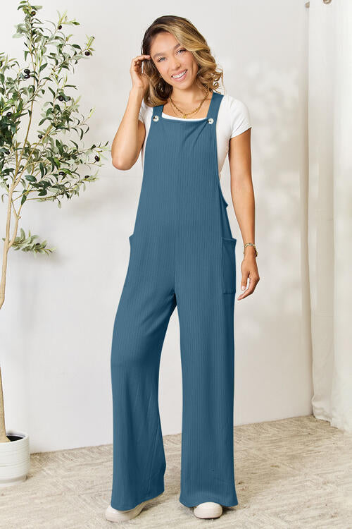 Wide Strap Overall with Pockets - LISA MARIE BOUTIQUE