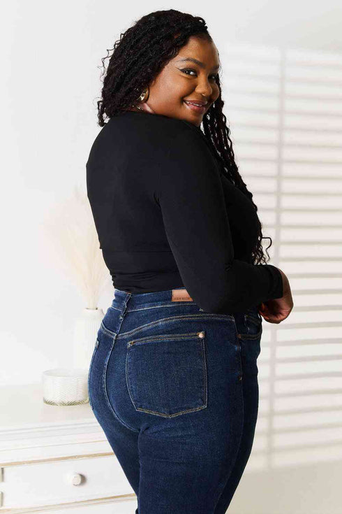 Basic Bae Asymmetrical Neck Long Sleeve Top - LISA MARIE BOUTIQUE